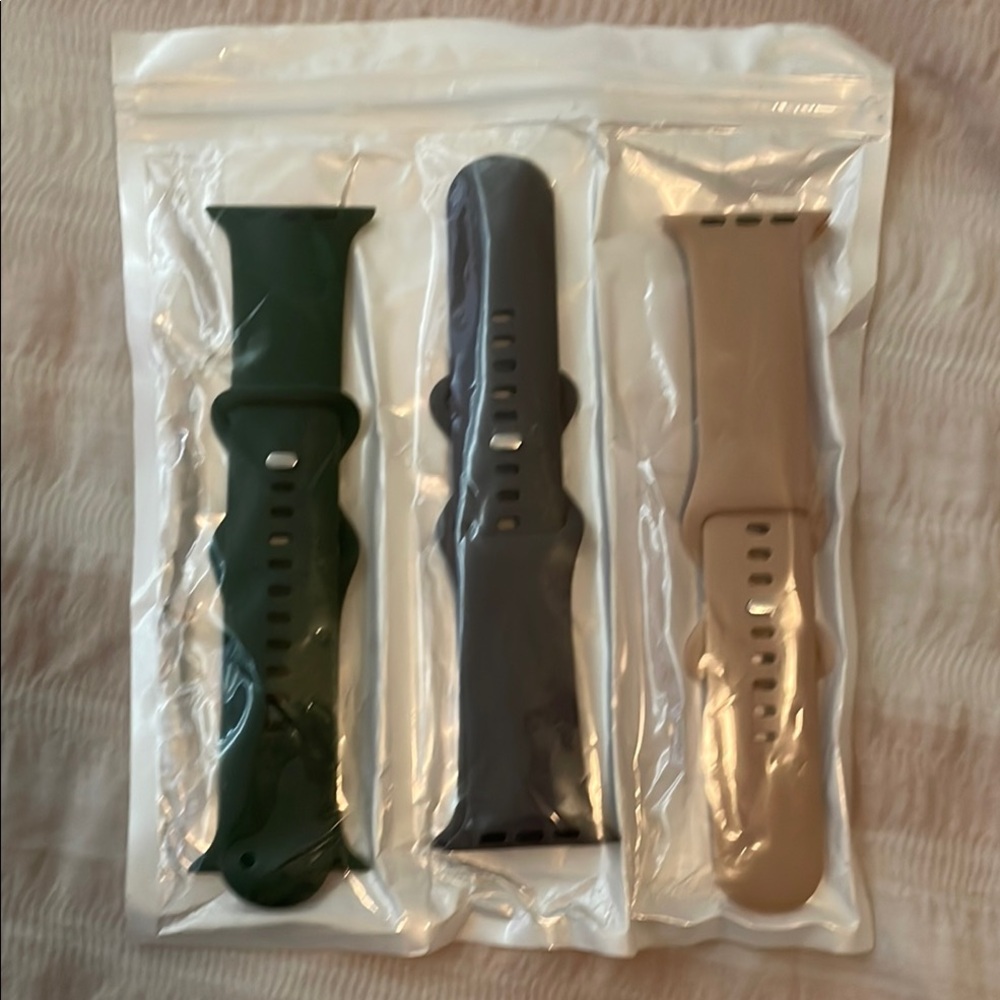 Smartwatch Band Set - Green, Gray, and Tan